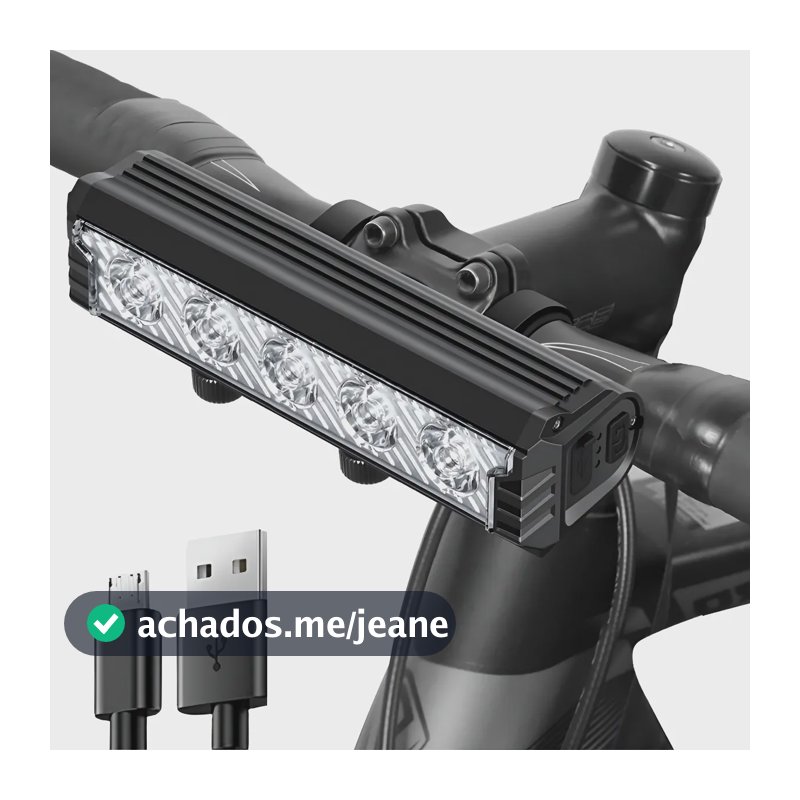 Farol 5 Leds Lanterna Bicicleta Alumínio Barra Bike Led