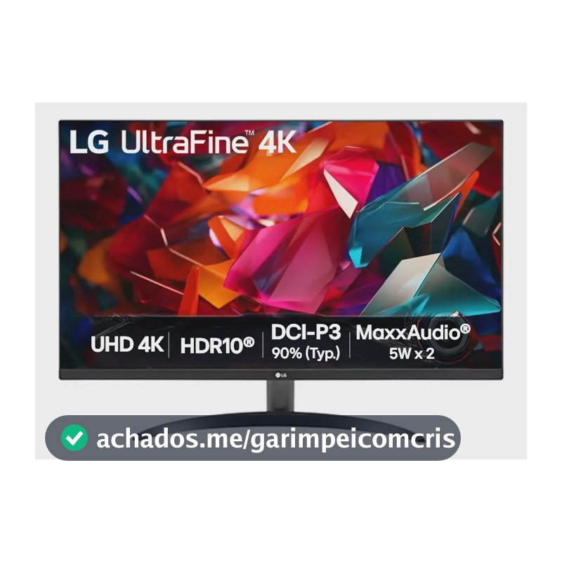 Monitor LG UHD 4K - Tela de 32", 4K, DCI-P3 90%, HDMI, Display Port, HDR10, AMD Free Sync. Dynamic Action Sync, Black Stabilizer, MaxxAudio, UltraHD, Preto- 32UR500K