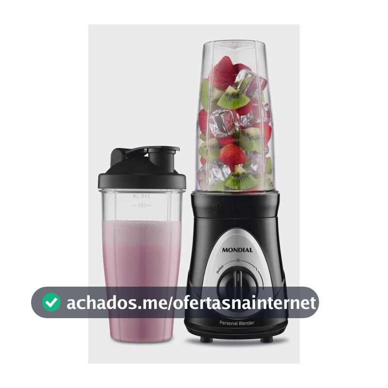 Personal Blender, Mondial Preto/prata 300W DG-01