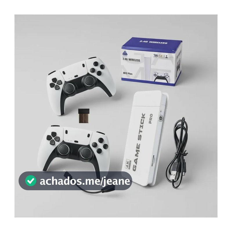 Console Portátil M15 4k Hdmi 2 Controles Sem Fio Branco