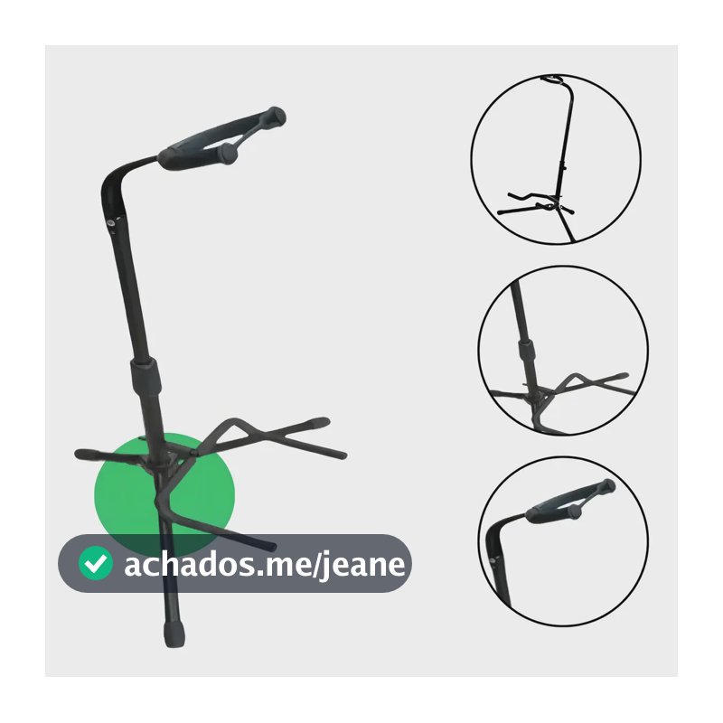 Suporte De Chão Para Guitarra, violão, baixo Regulável Aço-Metalon Preto Dc Music