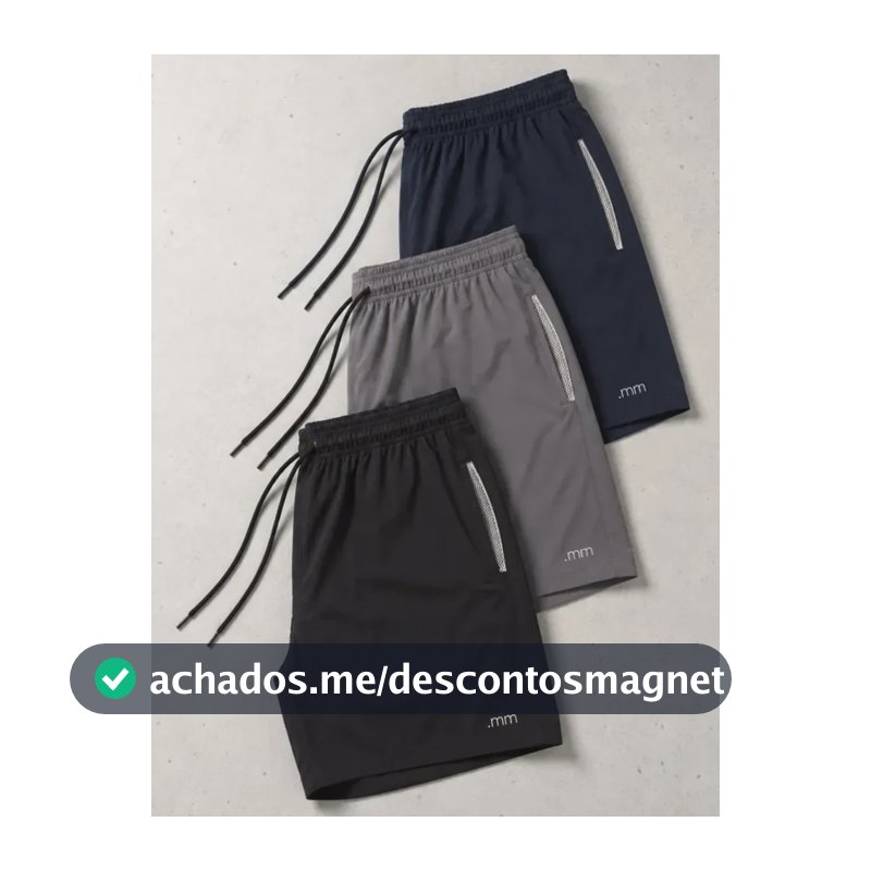 Kit 3 Bermuda Masculina Tactel Com Elastano Academia Treino Preto-marinho-cinza G