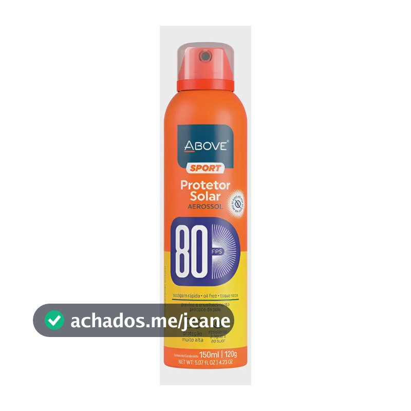 Protetor Solar Aerossol 80 Fps Above Sport 150ml Toque Seco