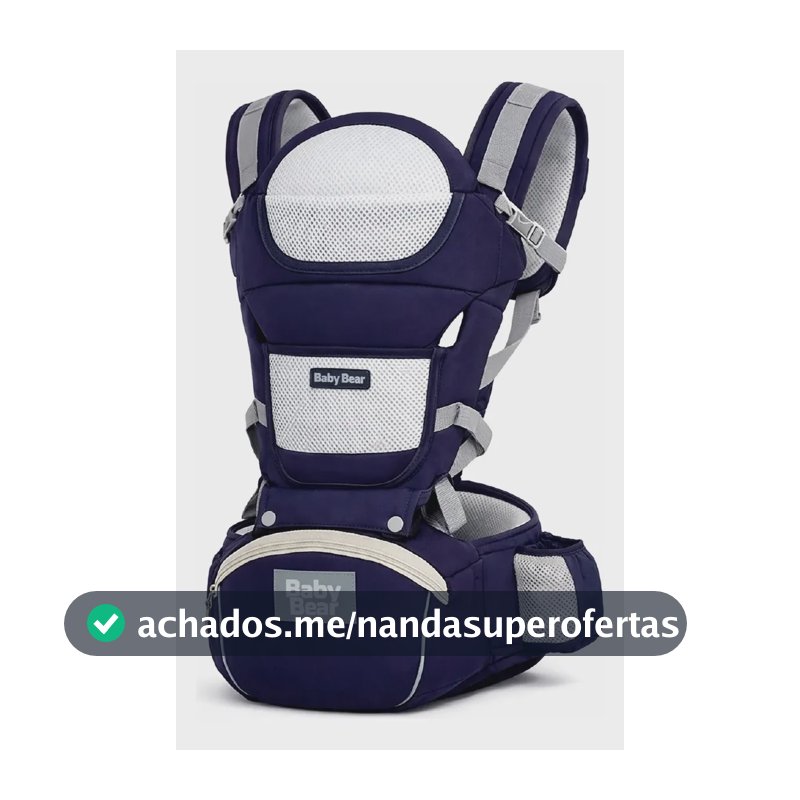 Canguru Ergonômico Baby Bear 12 Posições Azul Marinho Premium 4 em 1