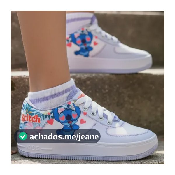 Tênis Infantil Stitch Menina Confortável Personagem