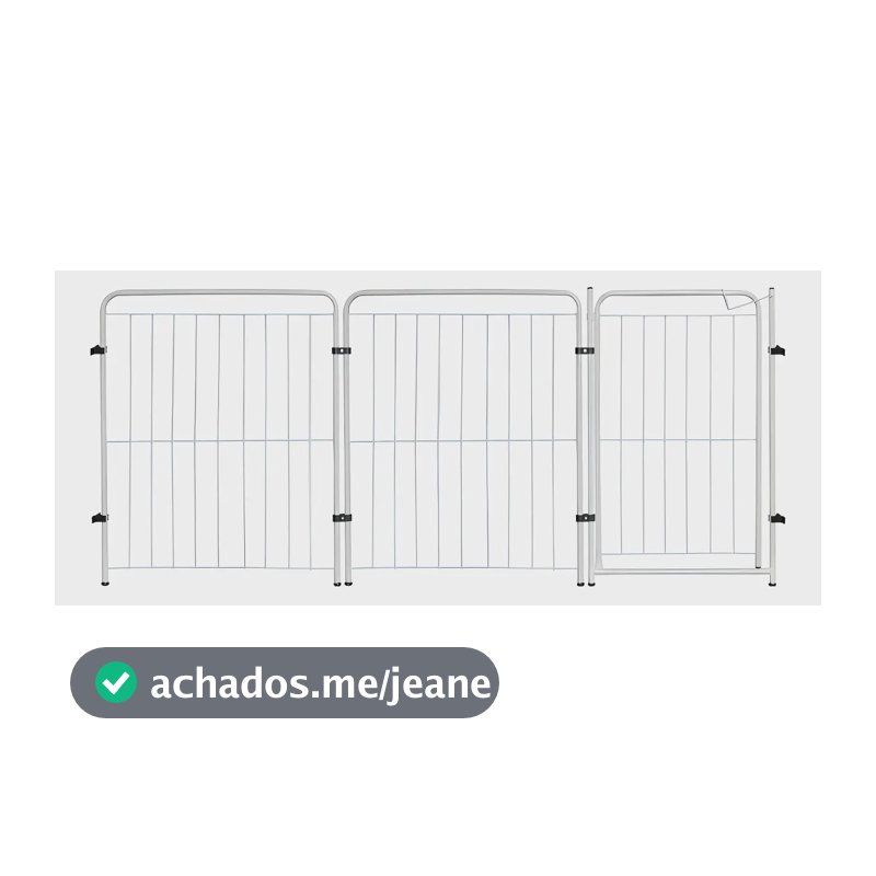 Cercado Aramado Pet Caes Cachorro Cercadinho Grade 2 Módulos Cor Branco