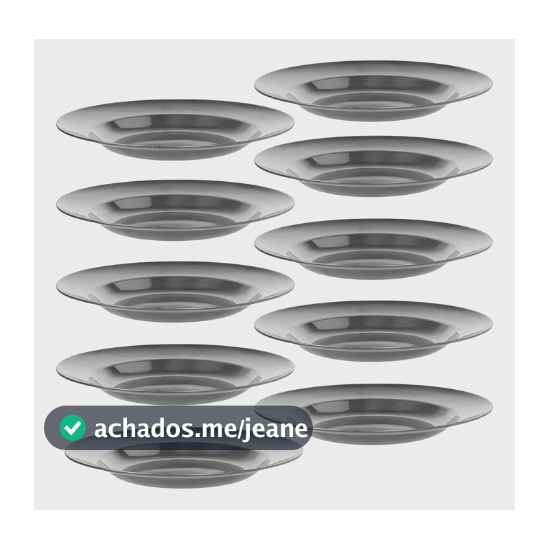 10x Prato Fundo Inox Redondo Resistente Escola Creche 24cm