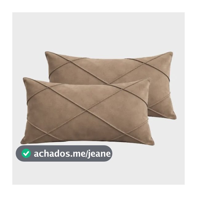 Kit 2 Almofadas Baguete Suede Drapeada Luxo Com Enchimento Bege Drapeada
