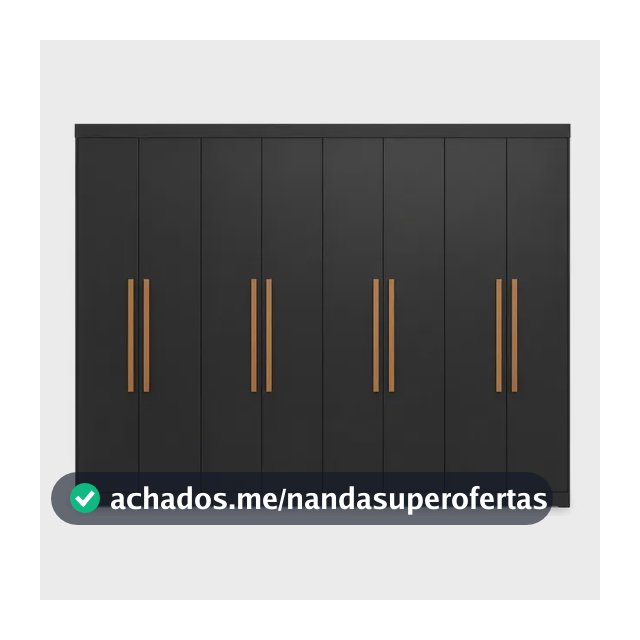 Guarda Roupa Casal 8 Portas Preto Espresso Móveis 4 Gavetas MDF 200x237x47cm