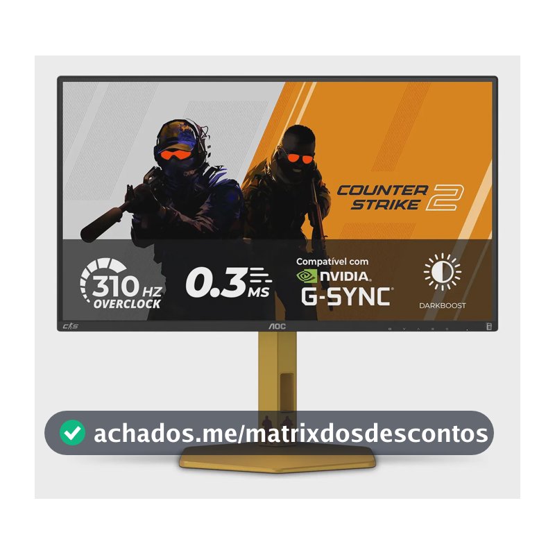 Monitor Gamer AOC AGON CS2 25" 310Hz 0.3 ms HDR400 IPS Base Ajustável CS25G