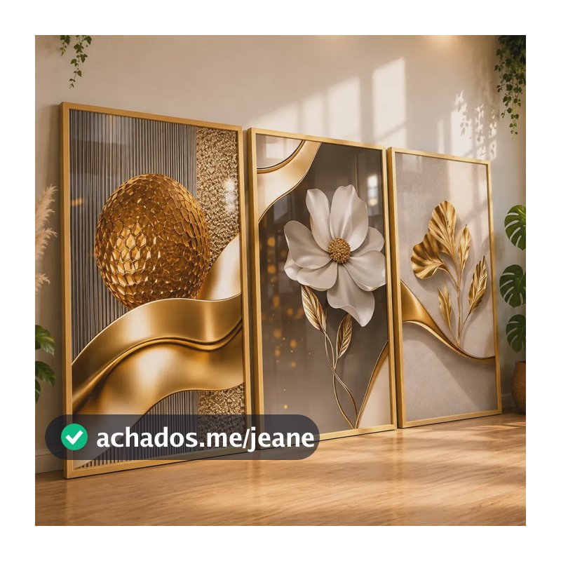 Quadros Decorativos Abstratos Floral Moderno Flores 122x60 Carvalho Infinita