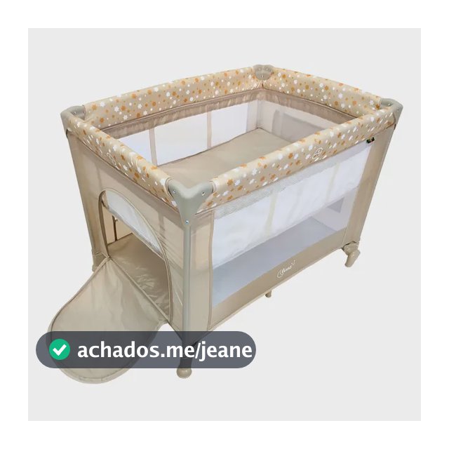 Berço Portátil Infantil Cercado Desmontável Lune Maxi Baby - BEGE