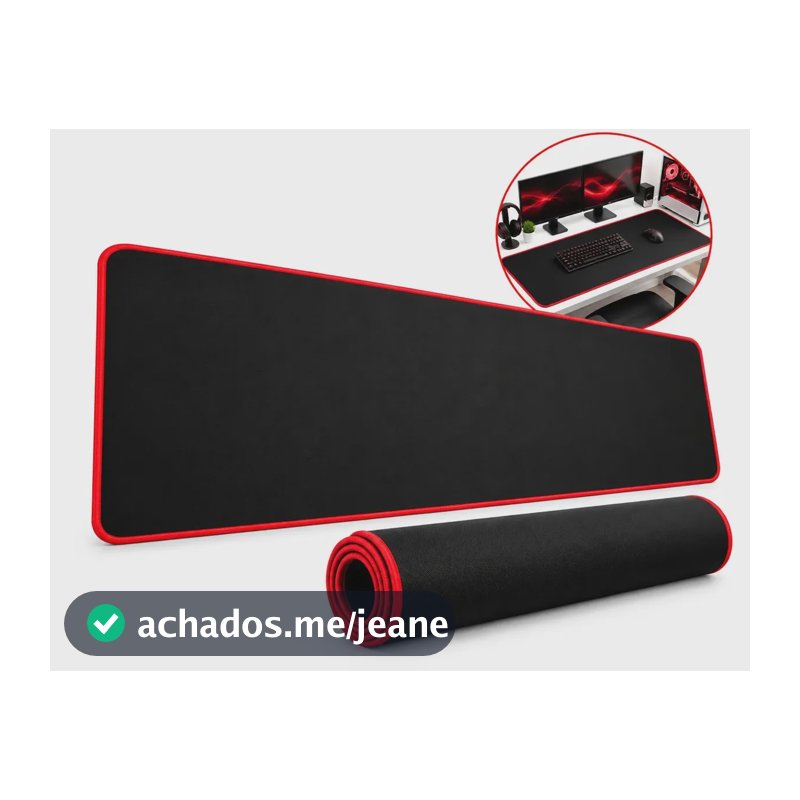Mouse Pad Gamer Grande DeskPad 80x30cm Speed Profissional Base Antiderrapante Borda Costurada Premium para Teclado Mouse Setup Gamer e Escritório