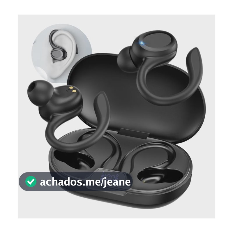 Fone de Ouvido Esportivo Bluetooth 5.4 JSKJ SP66V2 com Cancelamento de Ruído e Microfone