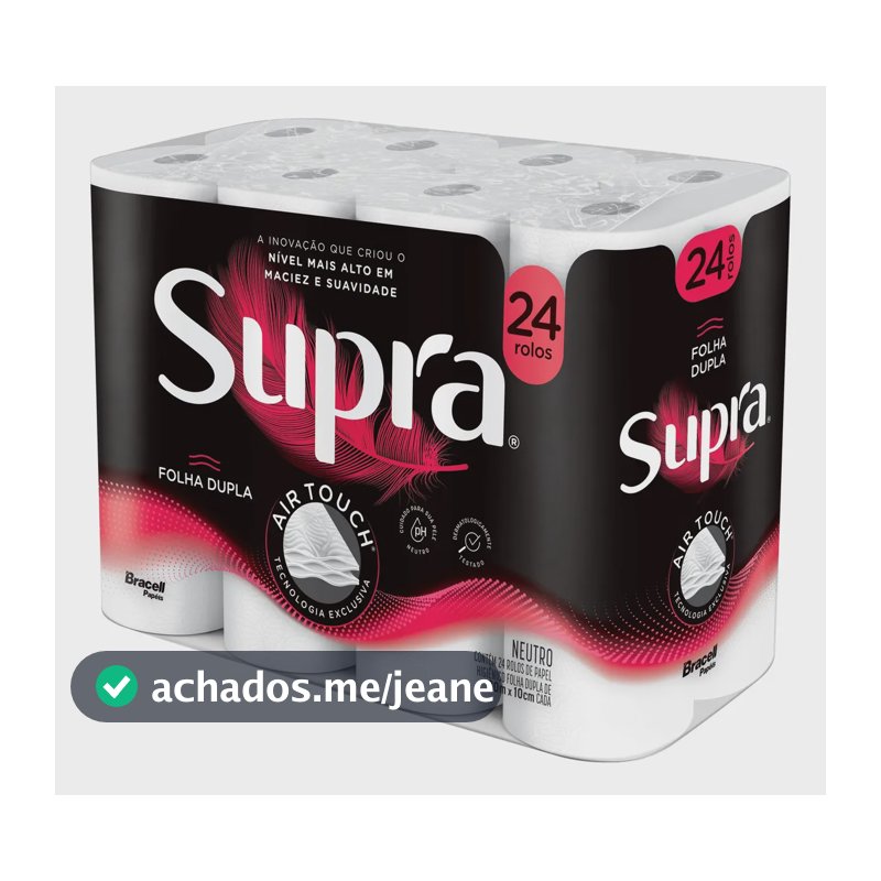 Papel Higiênico Supra Folha Dupla 24 Rolos