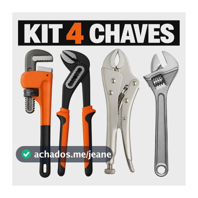 Alicate Pressão + Chave Inglesa + Grifo + Alicate Bomba Agua