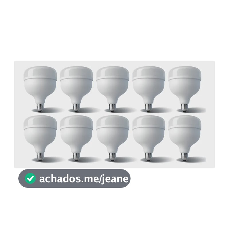 Kit 10 Lâmpada Led 50w E27 Alta Potência 6500k Bivolt 127/220v Branco Frio
