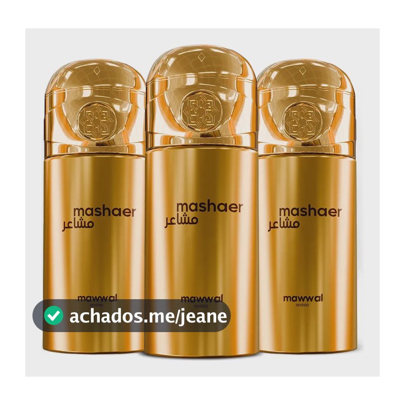 Kit 3 Perfumes Spray Mawwal Mashaer Feminino 250ml