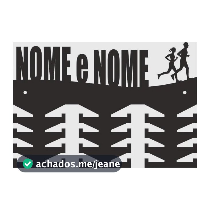 Porta Medalhas Corrida Casal - 24 Ganchos - Com Nome Preto Fosco