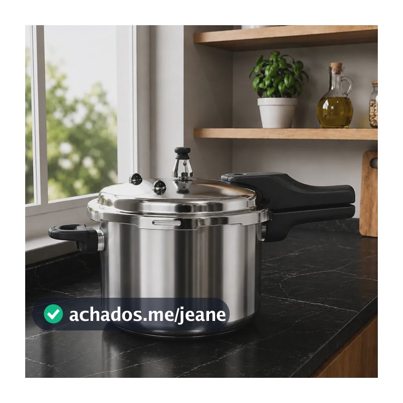 Panela Pressão 4,2l Indução Cerâmica 4 Válvulas Segurança Inox