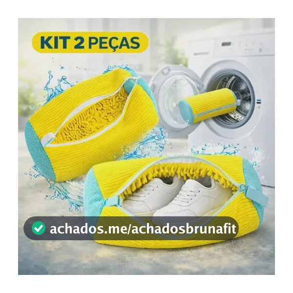 Kit 2 Sacos De Lavagem Tênis Sapatos Multiuso Máquina Lavar Cor