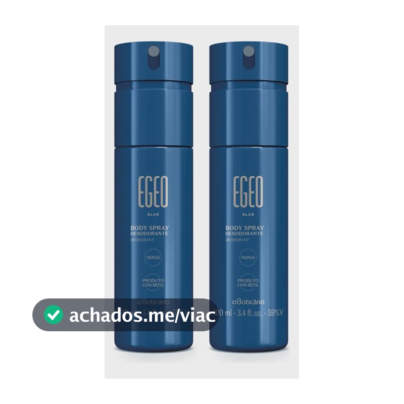 Combo Desodorante Body Spray Egeo Blue 100ml (2 Unidades)