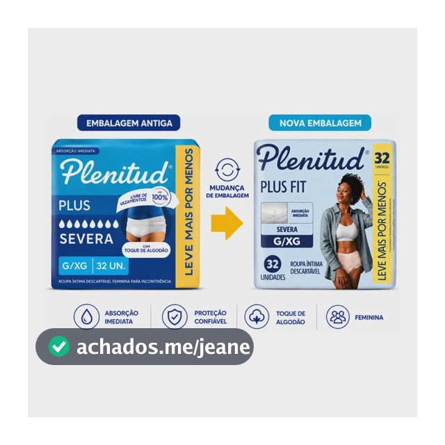 Fralda Geriátrica Plenitud Protect Plus P/m E G/xg 32un