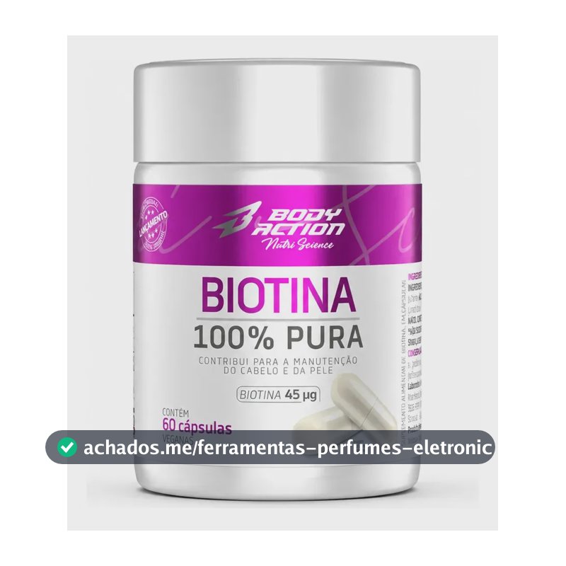Biotina Bodyaction em cápsula Sem sabor x 200mL de 60 un