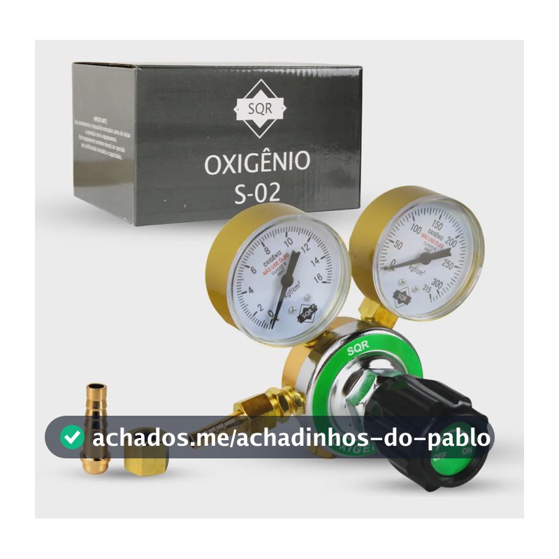 Regulador de Pressão SQR Oxigênio S02 para Cilindro de Gás
