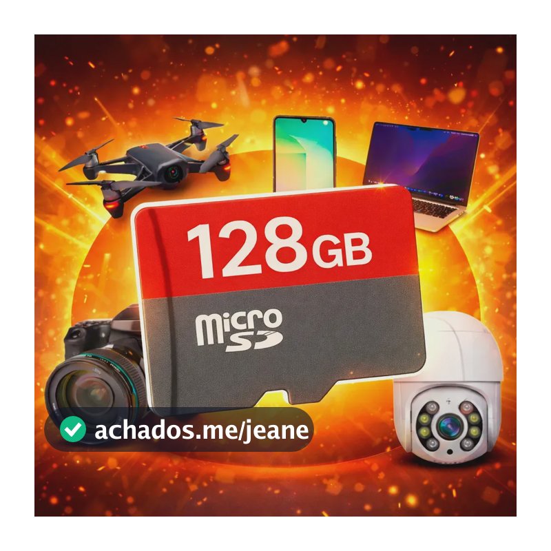 Cartão De Memória 128 Gb Para Câmeras Wi-fi Drones Micro Sd