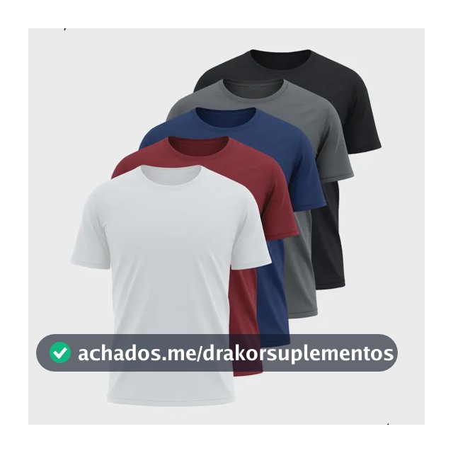 Kit 5 Camisetas Básicas Masculina Dry Fit Lisa Tradicional  Variado Gg
