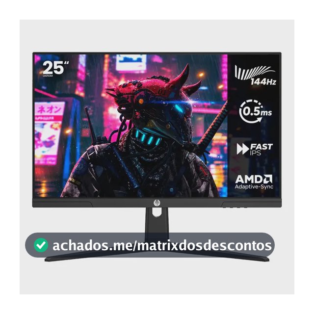 Monitor Gamer Haiz 25'' Ips Fhd 144hz 0.5ms Hdmi Dp Vesa Preto
