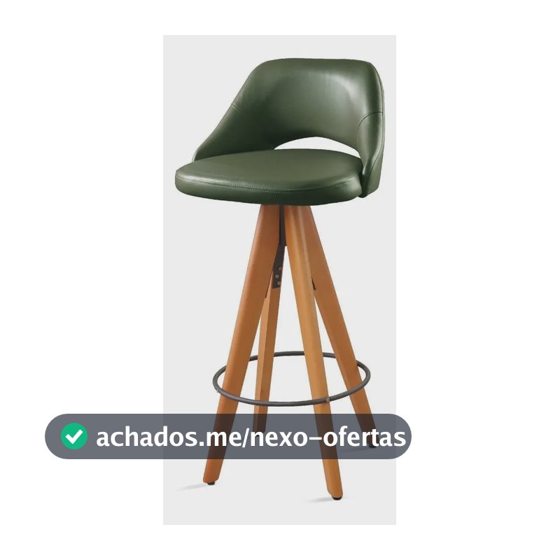 Banqueta Giratória Estofada Com Encosto Nicole Não Se Aplica Verde