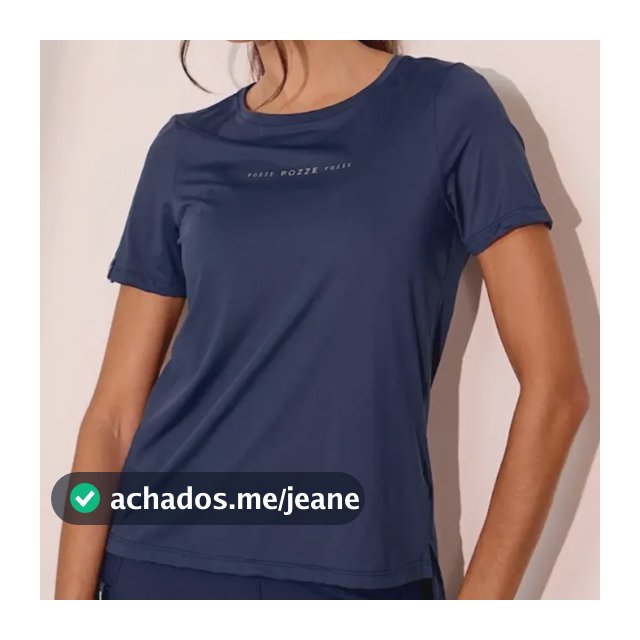 Tshirt Feminina Treino Academia Malha Leve Dry Fit Alongada Azul-marinho Lisa G
