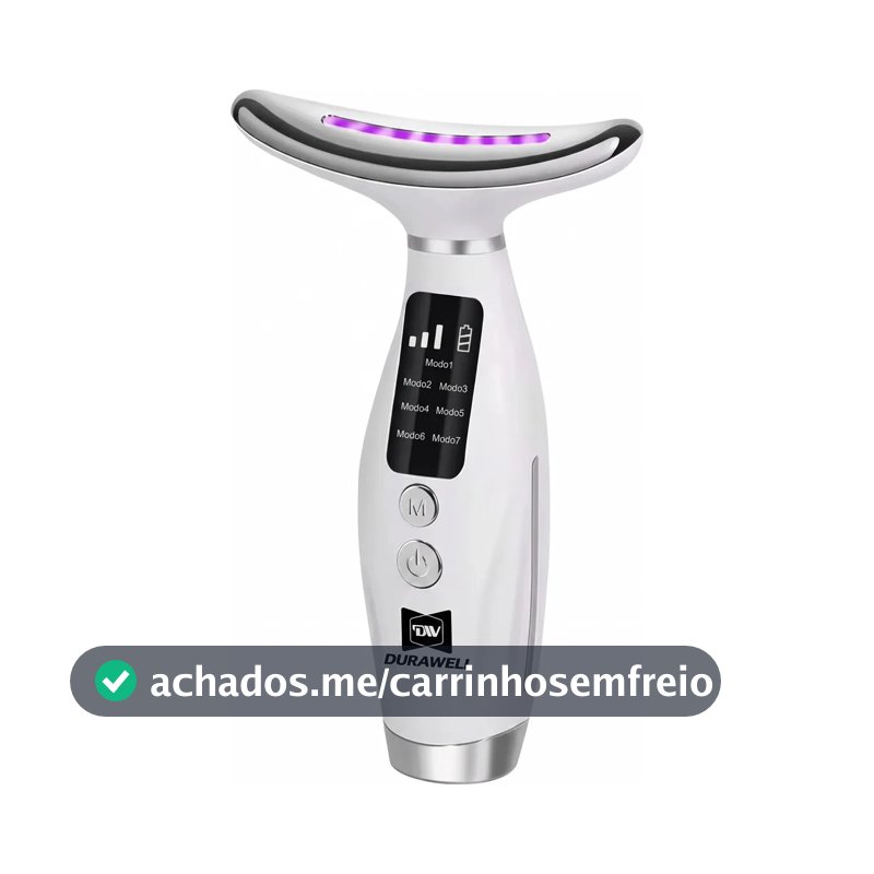 Massageador Facial Pescoço Rosto Led Vibração Fototerapia Rejuvenescer Firmeza Anti-rugas Aparelho Redutor De Papada Branco