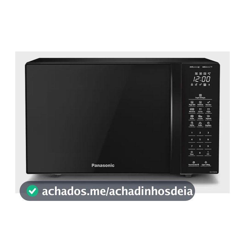 Microondas Panasonic Dupla Refeição 34L Black Glass - NN-ST66NBRU