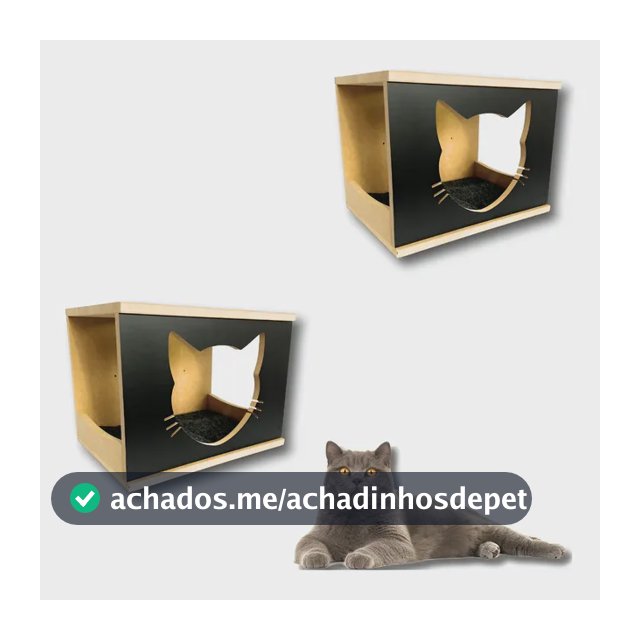 Toca Gato 2pcs Kit Montado Casinha Nicho Mdf 15mm Resistente Cor Preto