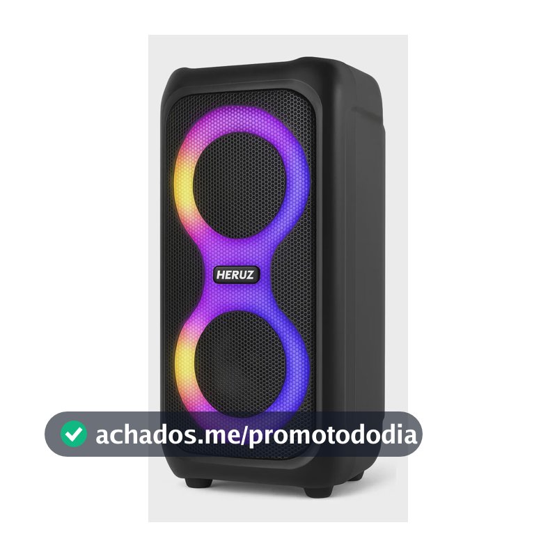 Caixa de Som Bluetooth Caixinha Grande 2 Altos Falantes 10w-hz 5.0 Boombox Com Radio Fm E Entrada Usb Pendrive
