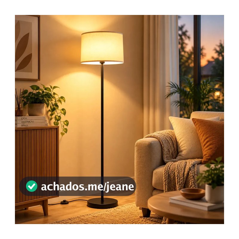 Luminária de Chão Coluna LucZeng Nórdica Com Cúpula Branca Para Quarto e Sala