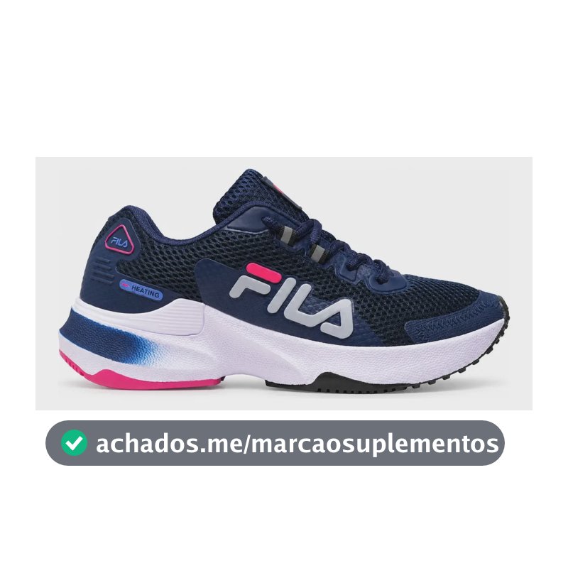 Tênis Fila Academia Corrida Caminhada Heating Leve Macio F Marinho Pink 38 Br