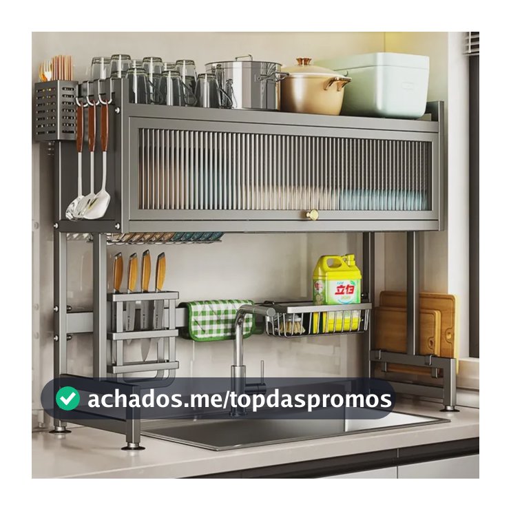 Escorredor De Louças 65cm Suspenso Organizador Pia Cozinha Preto