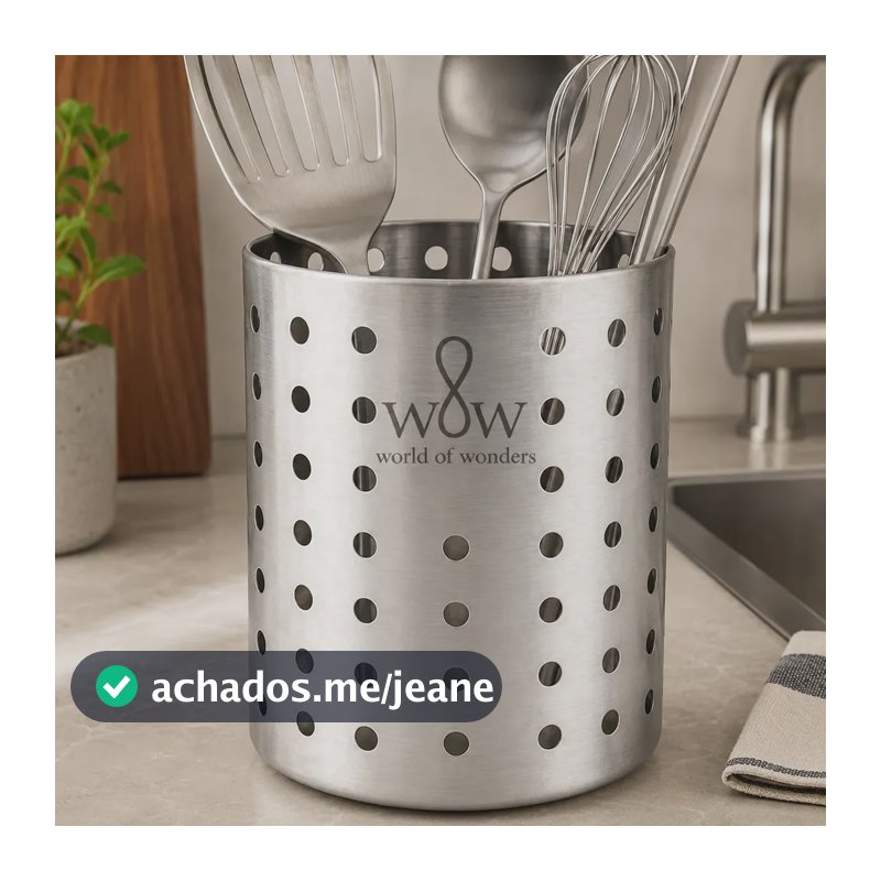 Porta Talheres Inox Redondo Escorredor De Talher Pia Wow World Of Wonders