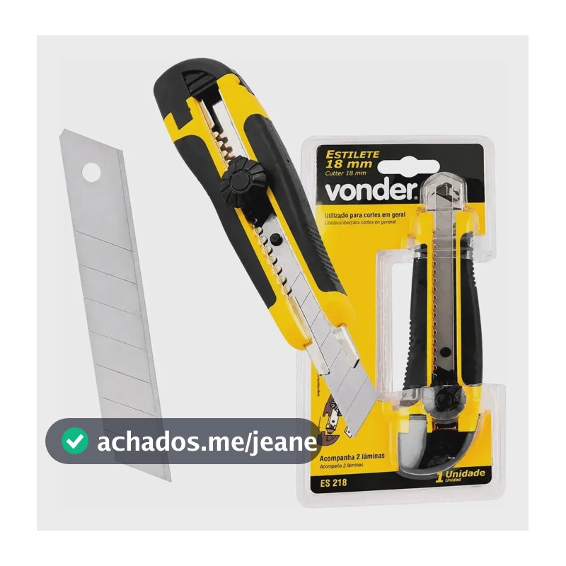 Kit Estilete Largo 2 Lâminas De 18 Mm Es 218 Vonder Pro