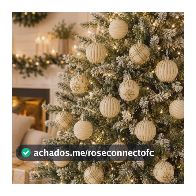 Kit 16 Bolas De Natal Brancas Douradas Bege Liso