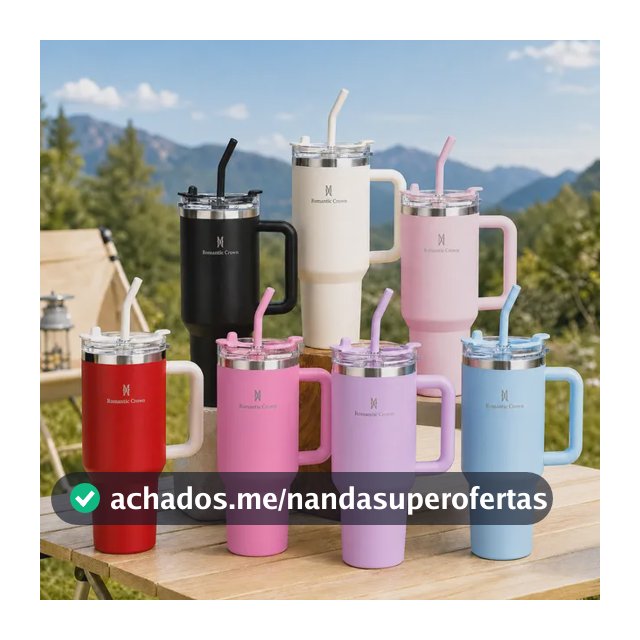 Copo Térmico Gigante 1,2l Inox Com Tampa E Inox Canudo