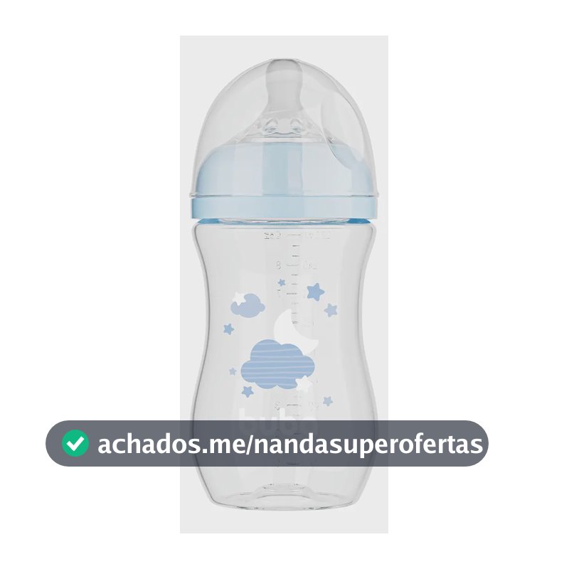 Buba Mamadeira Easy Flow Nuvem 270ml anticólica cor azul