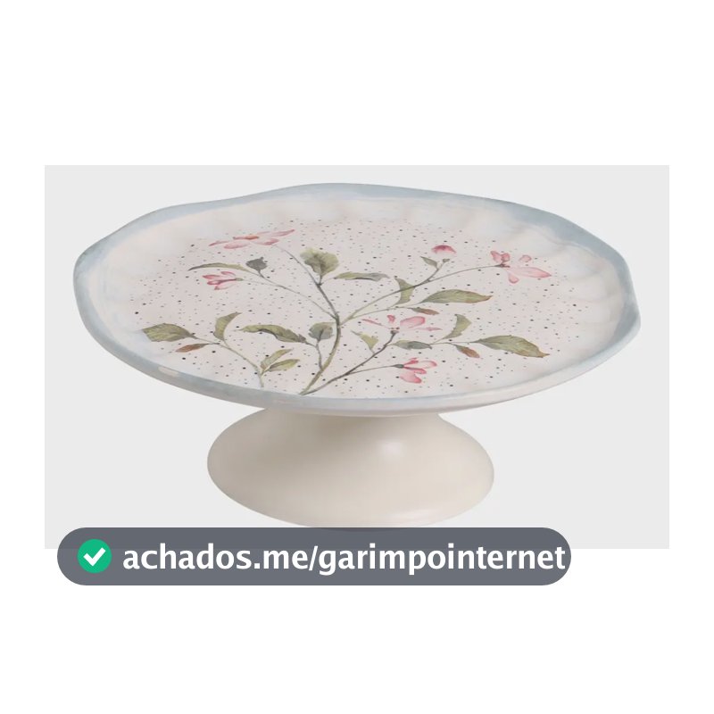 Prato De Bolo Azul Botânica cor Branco Scalla
