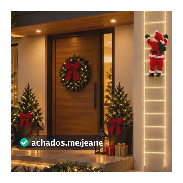 Escada Papai Noel Luminosa Led 12 Degraus Decoração Natal Arvore Natal 127/220v