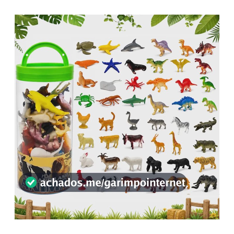 Pote De Bichos 48 Animais Brinquedo Animal Planet Original