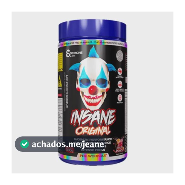 Pré Treino Insane Fruit Punch 300g - Demons Lab Sabor Sem Sabor